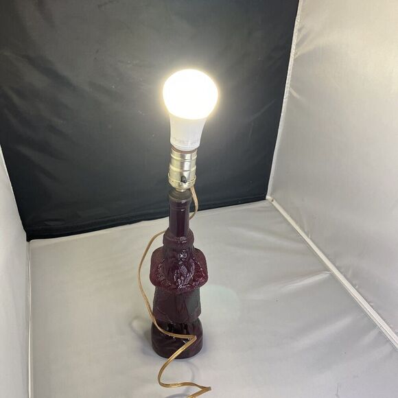 M G Husted Belsnickle Ruby Red Santa Claus Bottle Lamp Very Rare Works! - Picture 6 of 10